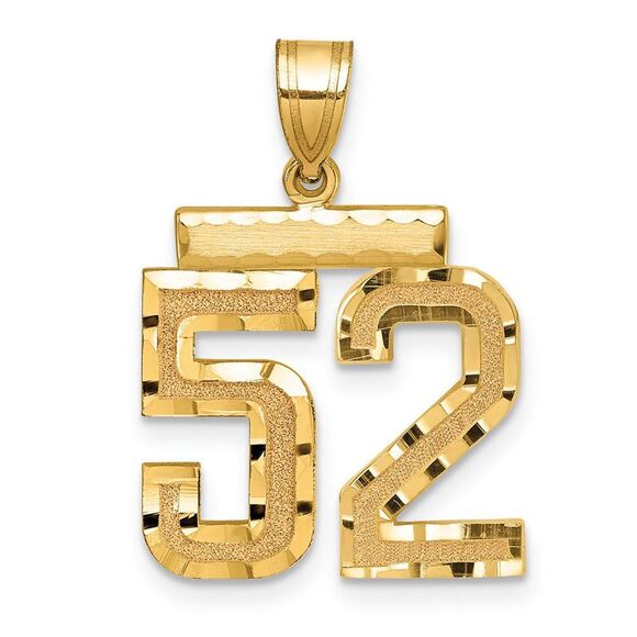 14K Yellow Gold Varsity Collection Medium D/C Pendant Number 52